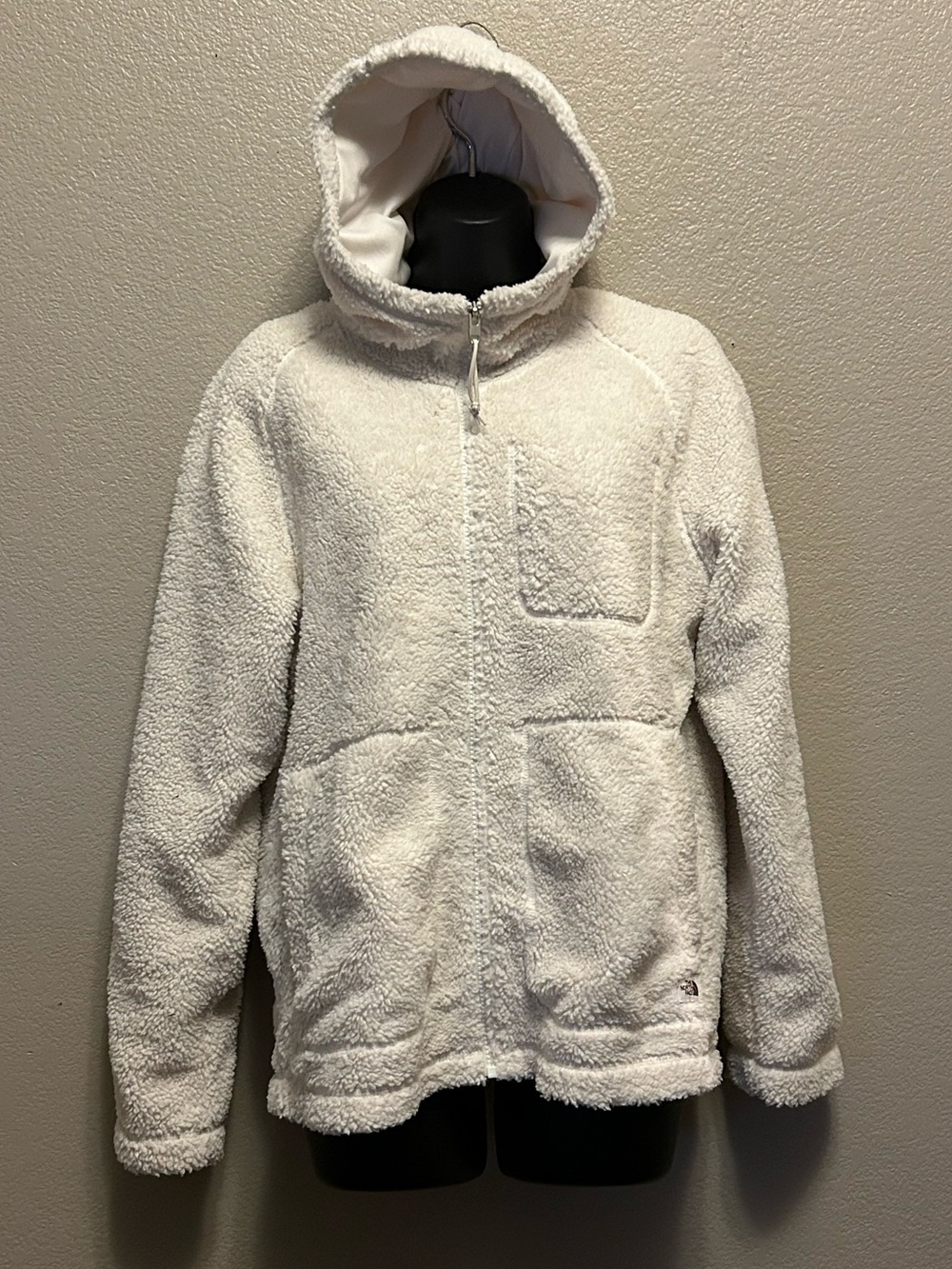 North Face Women’s Ridge Fleece Full-Zip Hoodie Jacket Cream Sz S